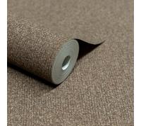 Grandeco Boutique Monroy Semi Plain Effect Luxury Weight Embossed Wallpaper, Chocolate