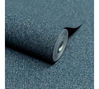 Grandeco Boutique Monroy Semi Plain Effect Luxury Weight Embossed Wallpaper, Teal Blue