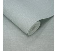 Grandeco Boutique Nursery Pure & Protect Cirrus Woven Linen Textured Antibacterial Wallpaper, Mid Blue