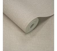 Grandeco Boutique Nursery Pure & Protect Cirrus Woven Linen Textured Antibacterial Wallpaper, Neutral