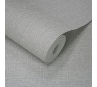 Grandeco Boutique Nursery Pure & Protect Cirrus Woven Linen Textured Antibacterial Wallpaper, Owl Grey