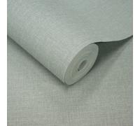 Grandeco Boutique Nursery Pure & Protect Cirrus Woven Linen Textured Antibacterial Wallpaper, Teal