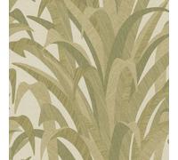 Grandeco Boutique Olivine Grass Leaves Luxury Weight Embossed Wallpaper, Green