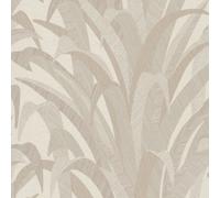 Grandeco Boutique Olivine Grass Leaves Luxury Weight Embossed Wallpaper, Neutral