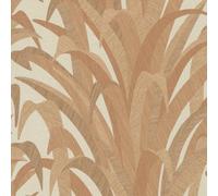 Grandeco Boutique Olivine Grass Leaves Luxury Weight Embossed Wallpaper, Rust