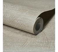 Grandeco Boutique Organic Maze Swirl Pvc-free Eco Wallpaper, Neutral, Cream