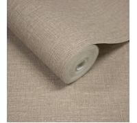 Grandeco Boutique Pure & Protect Cirrus Woven Linen Textured Antibacterial Wallpaper, Hazelnut