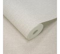 Grandeco Boutique Pure & Protect Cirrus Woven Linen Textured Antibacterial Wallpaper, Light Grey