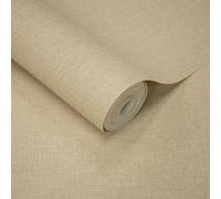 Grandeco Boutique Pure & Protect Cirrus Woven Linen Textured Antibacterial Wallpaper, Light Sand