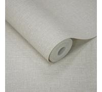 Grandeco Boutique Pure & Protect Cirrus Woven Linen Textured Antibacterial Wallpaper, Linen