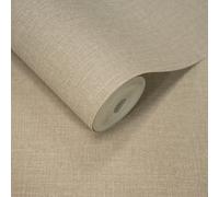Grandeco Boutique Pure & Protect Cirrus Woven Linen Textured Antibacterial Wallpaper, Oat