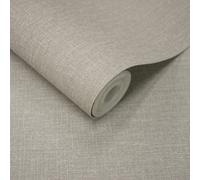 Grandeco Boutique Pure & Protect Cirrus Woven Linen Textured Antibacterial Wallpaper, Taupe