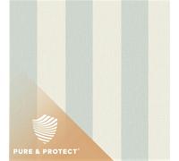 Grandeco Boutique Pure & Protect Stratus Stripe Linen Textured Antibacterial Wallpaper, Aqua