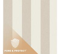Grandeco Boutique Pure & Protect Stratus Stripe Linen Textured Antibacterial Wallpaper, Ecru