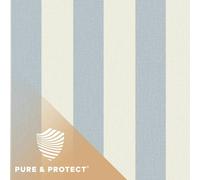 Grandeco Boutique Pure & Protect Stratus Stripe Linen Textured Antibacterial Wallpaper, Light Blue