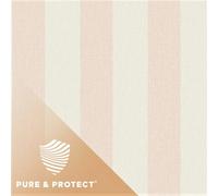 Grandeco Boutique Pure & Protect Stratus Stripe Linen Textured Antibacterial Wallpaper, Pale Pink