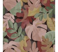 Grandeco Boutique Retro Leaf Red Wallpaper