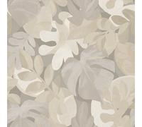 Grandeco Boutique Retro Leaf Taupe Wallpaper