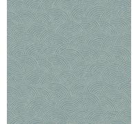 Grandeco Boutique Shell Metallic Curve Luxury Weight Embossed Wallpaper, Blue