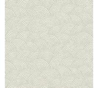 Grandeco Boutique Shell Metallic Curve Luxury Weight Embossed Wallpaper, Grey, White