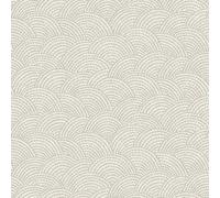 Grandeco Boutique Shell Metallic Curve Luxury Weight Embossed Wallpaper, Grey