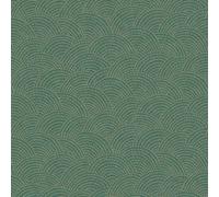 Grandeco Boutique Shell Metallic Curve Luxury Weight Embossed Wallpaper, Teal
