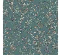 Grandeco Boutique Sprig Leaf Pvc-free Eco Wallpaper, Green, Green