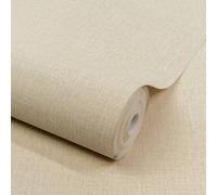 Grandeco Boutique Trente Linen Effect Luxury Weight Embossed Wallpaper, Sandy Beige