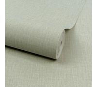 Grandeco Boutique Trente Linen Effect Luxury Embossed Wallpaper, Green Cyan, Green