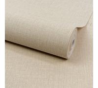 Grandeco Boutique Trente Linen Effect Luxury Weight Embossed Wallpaper, Natural Linen