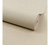 Grandeco Boutique Trente Linen Effect Luxury Weight Embossed Wallpaper, Natural Linen