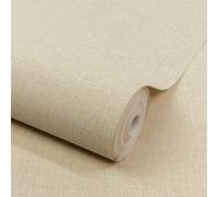 Grandeco Boutique Trente Linen Effect Luxury Weight Embossed Wallpaper, Sandy Beige