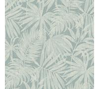 Grandeco Boutique Tropical Palm Leaf Pvc-Free Eco Wallpaper, Blue