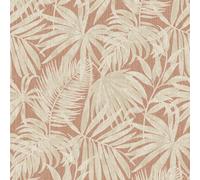 Grandeco Boutique Tropical Palm Leaf PVC-Free Eco Wallpaper, Rust