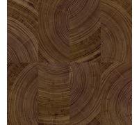 Grandeco Cambara Wood Butchers Block End Grain Textured Wallpaper, Walnut