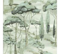 Grandeco Canopy View Contemporary Scenic Tree Toile Textured Wallpaper, Green