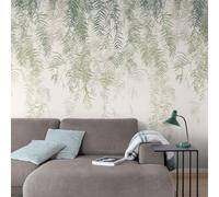 Grandeco Cascading Ombre Wisteria Leaves 3 Panel Repeatable Mural 1.59 X 2.8M, Green