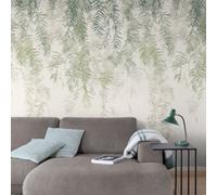 Grandeco Cascading Ombre Wisteria Leaves 3 Panel Repeatable Mural 1.59 X 2.8M, Green