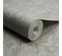 Grandeco Cemento Organic Plaster Effect Textured Wallpaper, Mid Grey