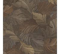 Grandeco Charming Scattered Leaves Textured Wallpaper, Chocolate Brown