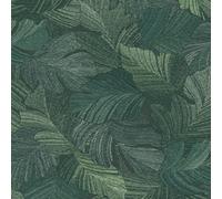 Grandeco Charming Scattered Leaves Textured Wallpaper, Green