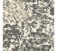 Grandeco Ciara Oriental Leaf Wallpaper - Modern Wallpaper for Living Room, Bedroom, Fireplace - Decorative Luxury Wall Paper with Oriental-Inspired Detailed Leaves (Black/Cream/Natural)