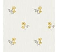 Grandeco Clametis Sprig Textured Wallpaper, Yellow