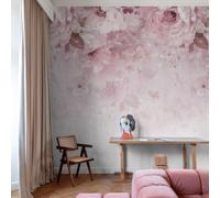 Grandeco Coloma Peony & Rose 3 Panel Repeatable Textured Mural, Pink, 1.59 X 2.8M
