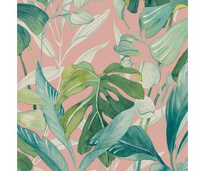 Grandeco Conservatory Pink Wallpaper Botanical Textured Paste The Wall Vinyl