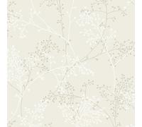 Grandeco Delicate Sprig Blown Vinyl Wallpaper, Cream, Cream
