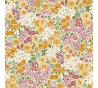 Grandeco Ditsy Floral Bold Summer Garden Flowers Wallpaper Perfect for Living Rooms, Bedrooms, Feature Walls Yellow/Purple A80501