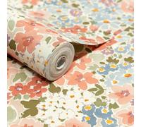 Grandeco Ditsy Flowers Floral Textured Wallpaper, Russet Pink