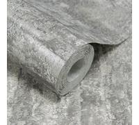 Grandeco Drew Textured Blown Mica Vinyl Wallpaper, Grey