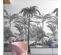 Grandeco Etched Palm Tree Landscape Scenery 3 Panel Repeatable Mural 1.59 X 2.8M